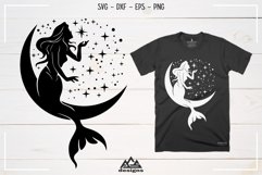Mermaid at Moon Svg Design Product Image 1