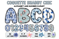 Coquette Shabby Chic Alphabet PNG Letters &amp; Numbers 300DPI Product Image 1