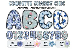 Coquette Shabby Chic Alphabet PNG Letters & Numbers 300DPI Product Image 1