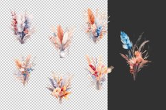 Pampas Grass Bouquet Boho Clipart Bundle Sublimation PNG Product Image 2