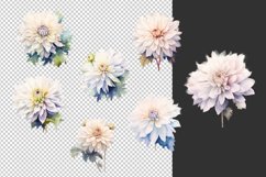 watercolor white dahlia clipart bundle sublimation png Product Image 2
