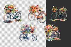 watercolor flower bike clipart bundle png pod sublimation Product Image 2