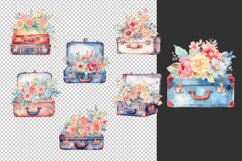 watercolor flower suitcase rustic clipart bundle sublimation Product Image 2