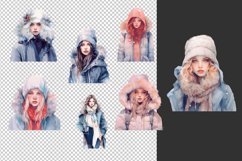 Fashion winter girl clipart bundle sublimation png Product Image 2