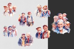 watercolor old man character clipart bundle sublimation png Product Image 2