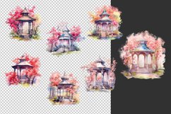 Watercolor Spring Gazebo Clipart Bundle Sublimation Product Image 2
