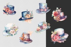 watercolor flower hat retro vintage clipart bundle png Product Image 2