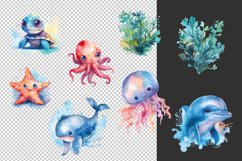 watercolor under the sea png clipart sublimation bundle pod Product Image 2