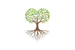 Heart-shaped tree with lush green leaves and intricate roots Product Image 1