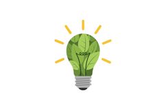 Light bulb filled with vibrant green leaves designed in a mi Product Image 1