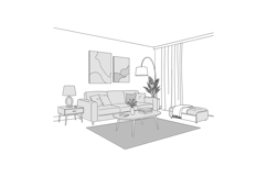 Cozy living room scene featuring a modern sofa, stylish deco Product Image 1