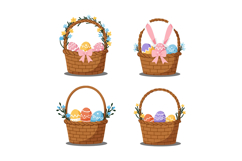 Colorful Easter egg baskets with decorative elements in a ch Product Image 1