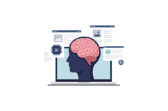 A silhouette of a human head with a detailed brain design sh Product Image 1