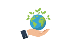A hand gently cradles a vibrant globe with green leaves spro Product Image 1