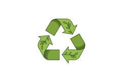 Green recycling symbol with leaves in a minimalistic style r Product Image 1