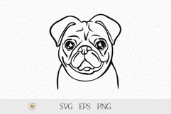Pug svg, Dog face svg, Pug png, Svg files for cricut Product Image 1