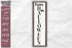 Happy Halloween SVG, Vertical Halloween Porch Sign SVG Product Image 1