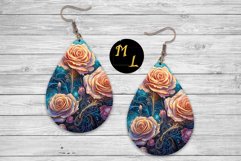 Flowers Earrings sublimation, Roses Earrings sublimation Product Image 1