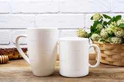 White coffee and cappuccino mug mockup with white spirea Product Image 2