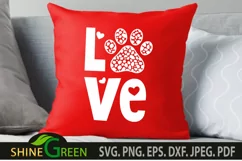 Valentines svg Love Paw Cheetah Print for Dog/Cat Lovers Product Image 3
