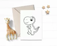 Dinosaur SVG, baby dino SVG, PNG, Cute dinosaur clipart. Product Image 2