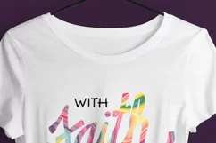 Sublimation Design PNG, Pastel Faith Saying for Sublimation Product Image 2