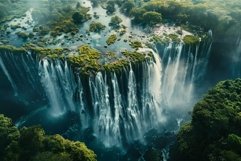 Majestic aerial view of lush waterfalls Product Image 1