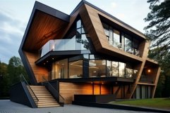 Modern architectural masterpiece at dusk Product Image 1