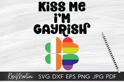 Kiss Me I'm Gayrish SVG St Patrick's Day SVG Irish Gay Pride Product Image 3