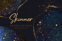 Shimmer Textures - Watercolor Shapes PNG 30 Tranparent Product Image 1