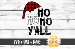 Ho Ho Ho Y'all - Christmas SVG Files - Buffalo Plaid Hat Product Image 2