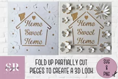 3D Home sweet home card | Paper cutting | Home sweet home Product Image 3