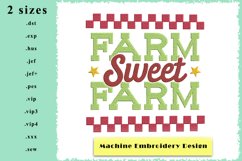Farm Sweet Farm Machine Embroidery Design in 2 sizes Product Image 1