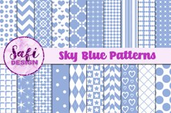 Sky Blue Digital Paper Patterns Product Image 1