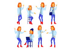 Woman Set Vector. Modern Gradient Colors. People Different Product Image 1
