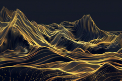 Golden Mountains with Dark Background Wallpaper Product Image 1
