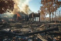 Aftermath of urban fire disaster Product Image 1