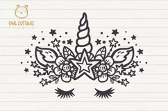 Unicorn Face Svg, Unicorn Cut File, Star Unicorn Product Image 2