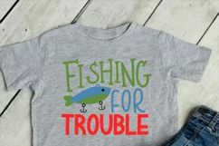 Fishing for trouble | Boys Fishing SVG Product Image 2