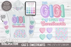 This Gigi Loves Her Sweethearts Sublimation Png Designs Product Image 1