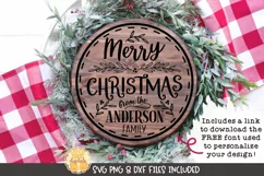 Christmas Round SVG | Merry Christmas Family Sign Product Image 1