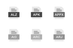 Set Of File Formats Icons Product Image 1