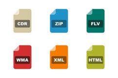 Set Of File Formats Icons Product Image 1