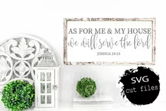 As For Me & My House SVG, Bible Quote SVG, Serve the Lord Product Image 2