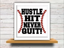 Baseball svg SVG DXF JPEG Silhouette Cameo Cricut Baseball mom svg iron on Hustle Hit Never Quit svg Product Image 2