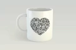 Heart SVG | Zentangle Heart SVG | Flower SVG | Love SVG Product Image 3
