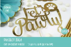 Lets Pawty SVG | Puppy Birthday Cake Topper SVG Product Image 4