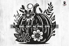 Floral Pumpkin SVG, Intricate Fall Cut file Product Image 1