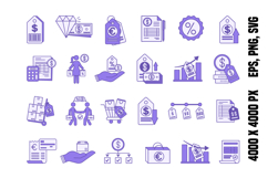 Colored Price Icon Set Product Image 1