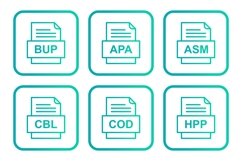 Set Of File Formats Icons Product Image 1